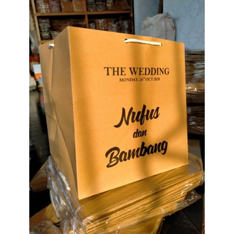 

sablon paper bag coklat/ sablon ukuran 27*27*27