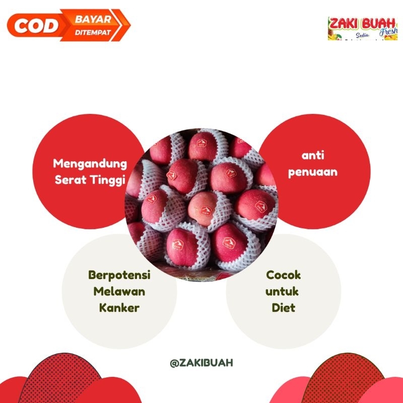 

APPLE FUJI PREMIUM IMPOR ISI 5 BIJI 1KG ( manis)