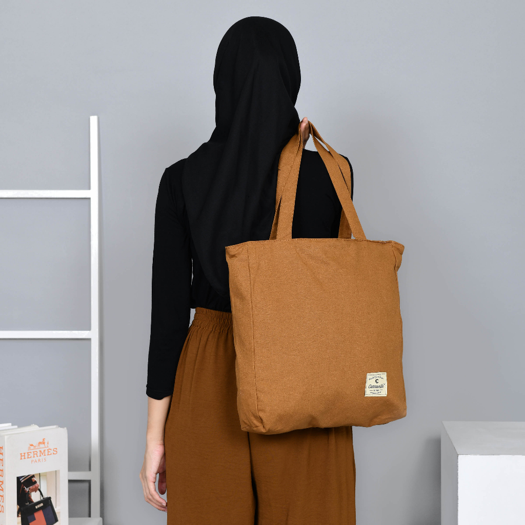 CARRAVELLE -  TAS TOTEBAG RESLETING BAHAN KANVAS SUEDING CORDUROY TEBAL LEMBUT BISA CUSTOM SABLON UNTUK SEMINAR SOUVENIR GIFT PERNIKAHAN