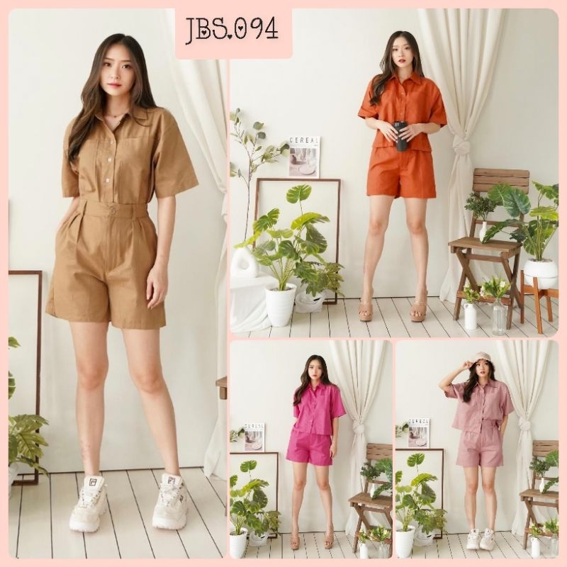 Setelan/setelan wanita/oneset/setelan celana/setelan celana pendek/setelan linen/linen rami/JBS.094