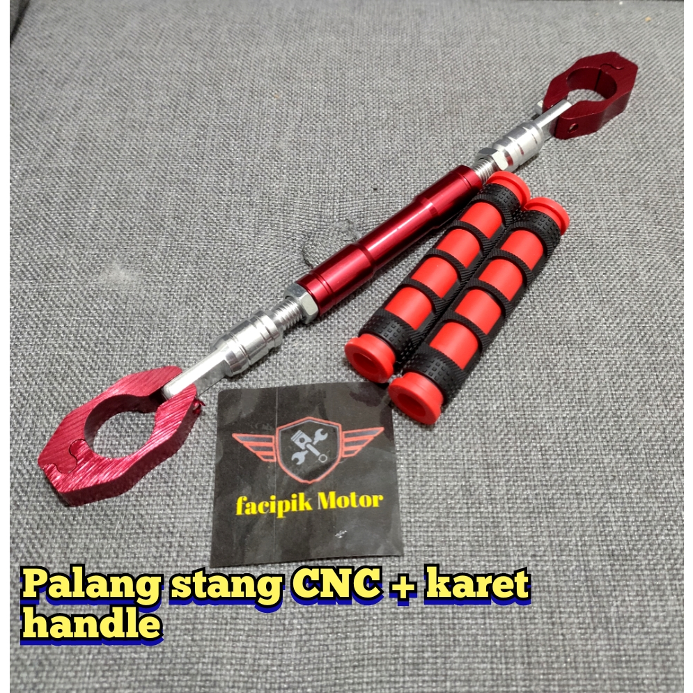 Stabilizer Stang/ Palang Stang Motor Full Cnc Motif Universal Honda Suzuki Yamaha plus kret handle