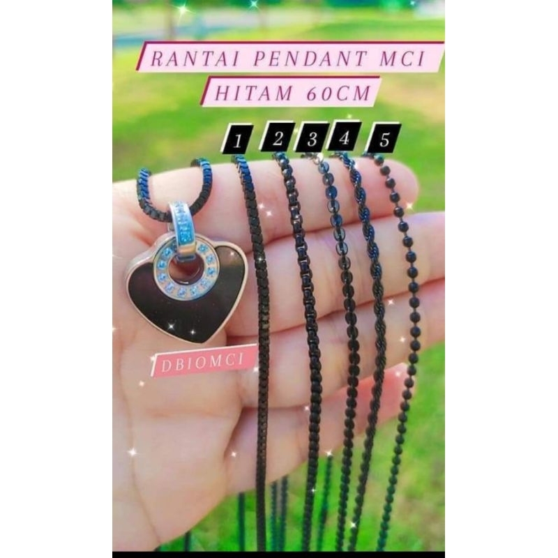 kalung Rantai titanium hitam/pendant MCI
