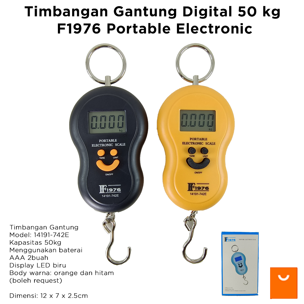 Timbangan Gantung Digital 50 kg F1976 Portable Electronic Scale Koper 50kg