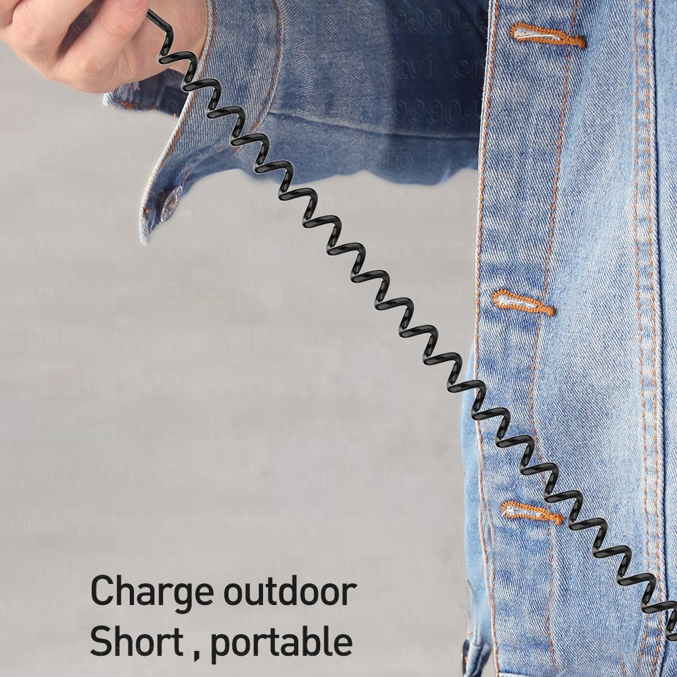 Kabel Charger Lightning Fast Charge Spring Telescopic 40W 5A - KL-5 - Black