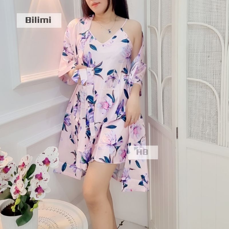 DASTER KIMONO SEXY 2IN1/ DRESS SATIN SATU TALI IMPORT PREMIUM