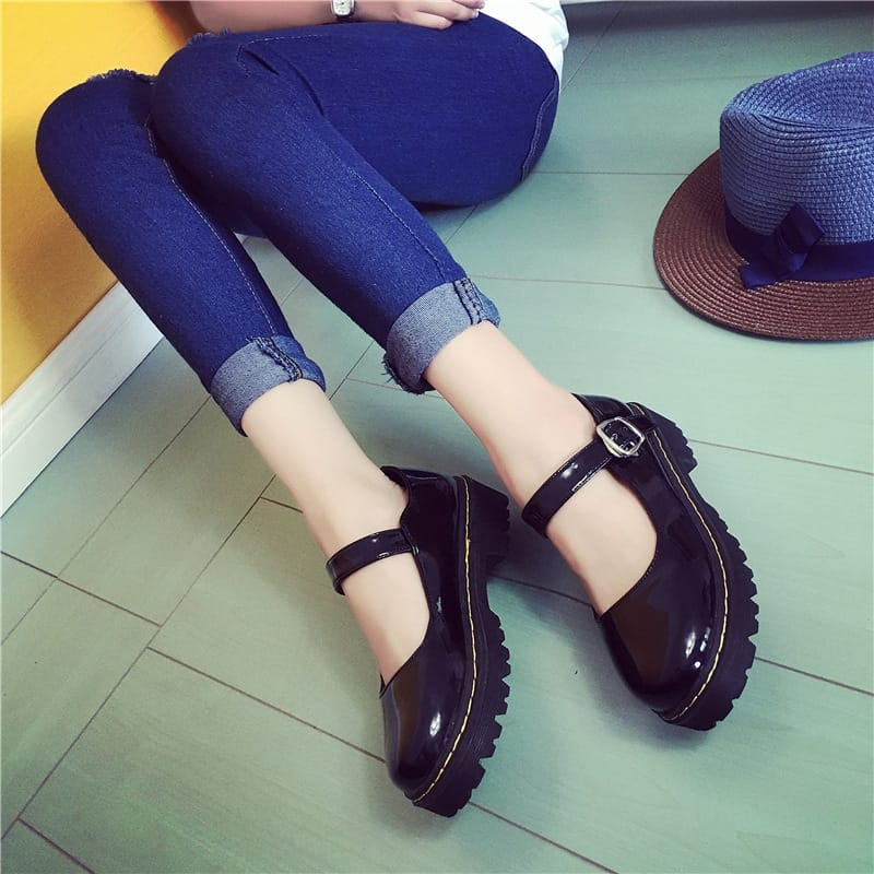 SEPATU WANITA DOCMART '' ELLIEN '' SEPATU LOAFERS GESPER JAHIT PREMIUM GPR 11