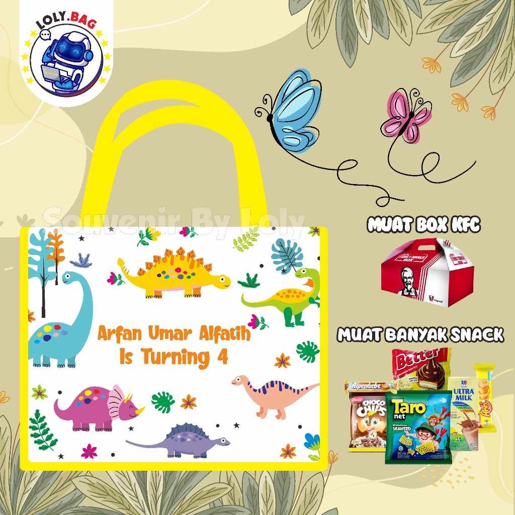 

Tas Ultah / Tas Ulang Tahun Anak / Goodie Bag / Tas Murah / TEMA DINO