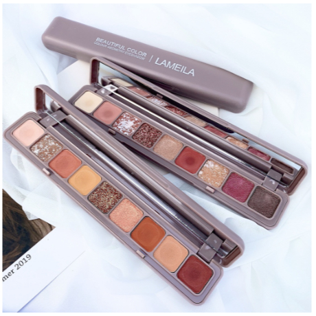 Lameila Eyeshadow Palette 9 Warna Matte and Glitter