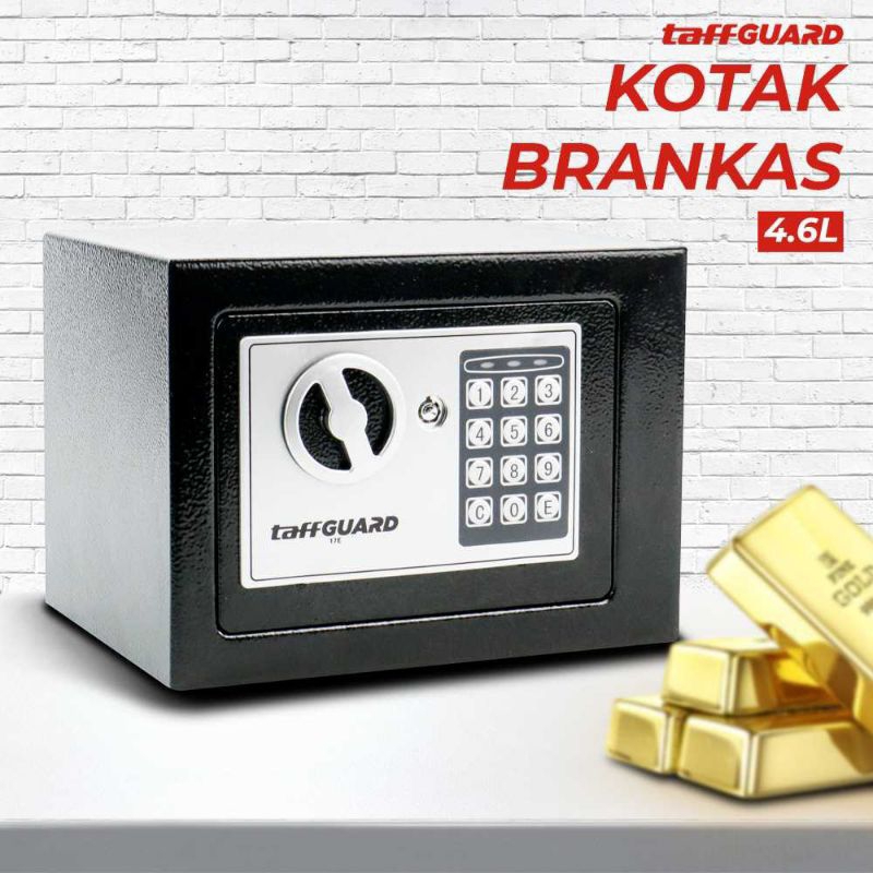 Brankas Mini Kotak Uang Buku Emas Password Kombinasi Brangkas Kecil Safe Deposit Box 4.6L Taffguard