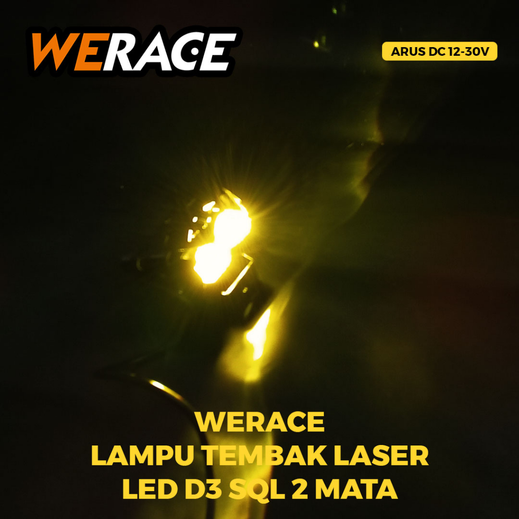 [WERACE] Lampu Tembak Laser LED D3 SQL 2 Mata Putih Kuning 2 Warna