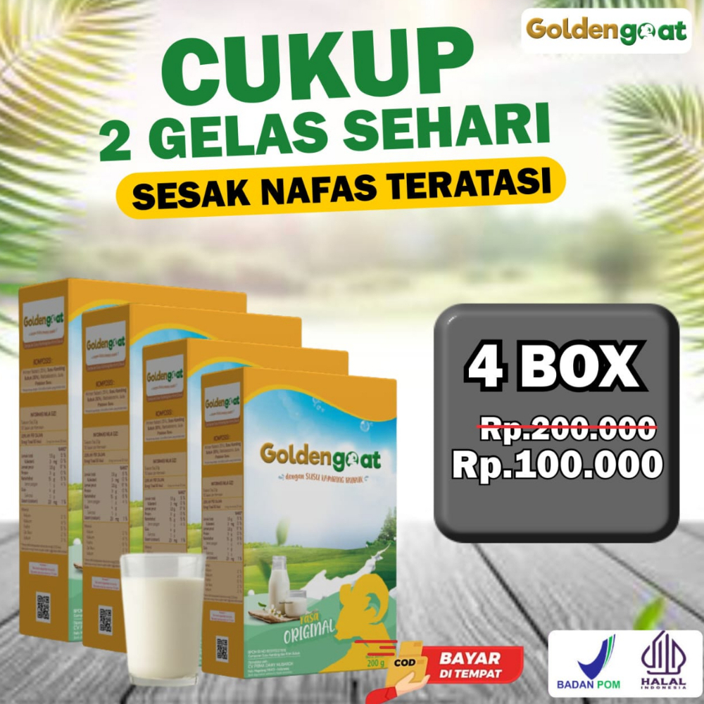 

4 BOX SUSU KAMBING ETAWA GOLDENGOAT SUSU GOLDEN GOAT BUBUK