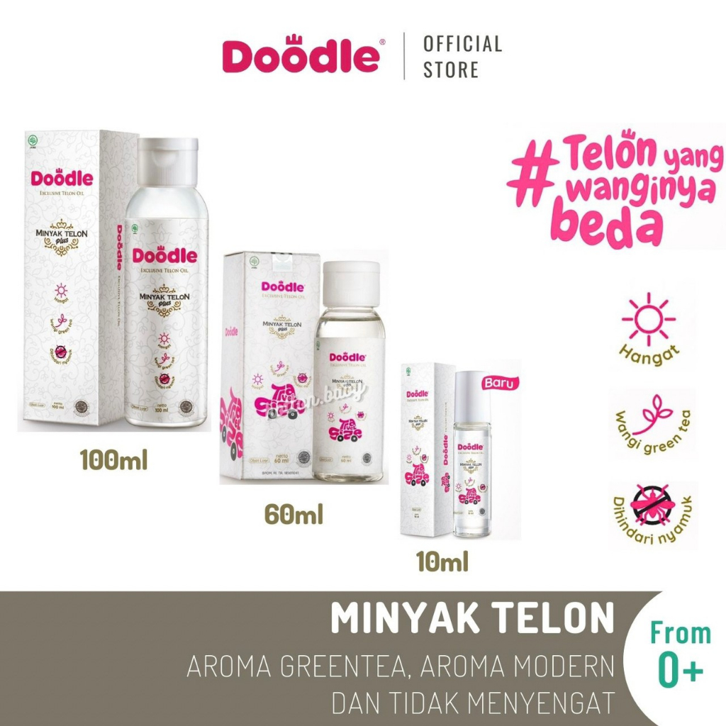 Bundle Minyak Telon Doodle All Size (100ml, 60ml, Roll On)