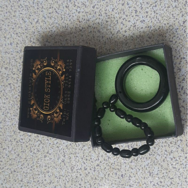 Gelang Set Giok Black Jade Aceh Kesehatan Natural