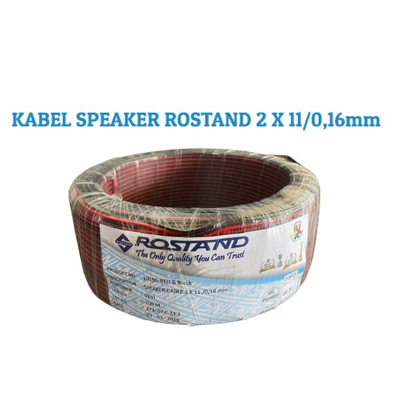 KABEL SPEAKER ROSTAND 2 X 11/0,16mm BLACK DAN RED