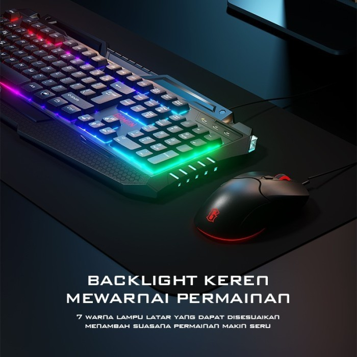 GAMEN Gaming Mouse Keyboard Combo Station II Black (RGB BackLight)