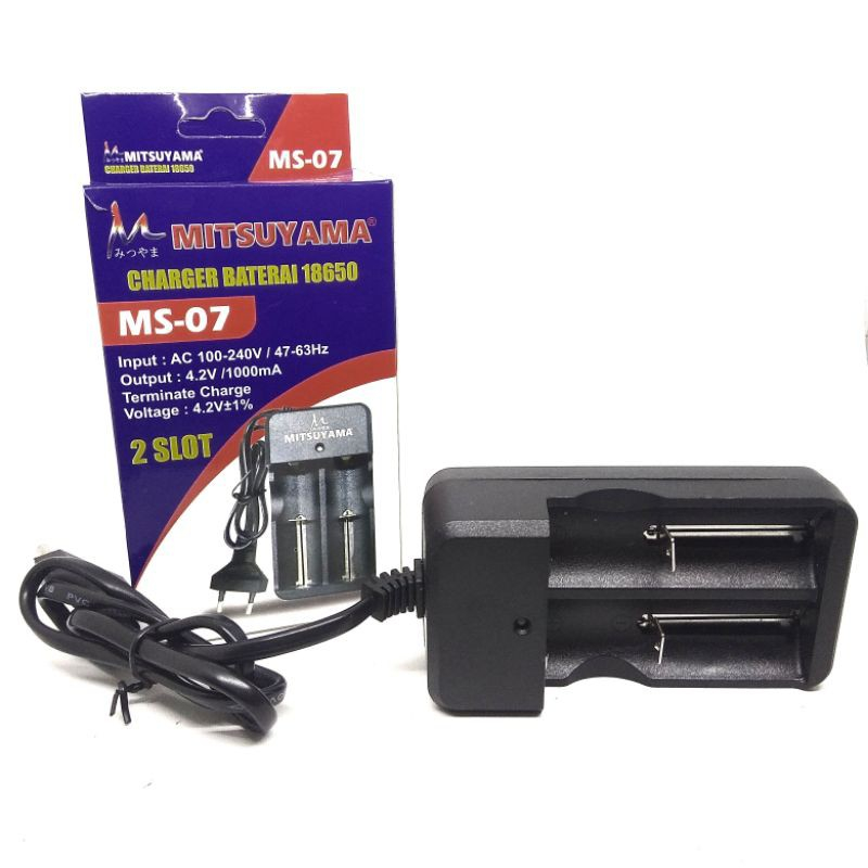 CHARGER BATERAI 18650 2 SLOT MITSUYAMA MS07 ALAT CAS BATERAI ISI ULANG