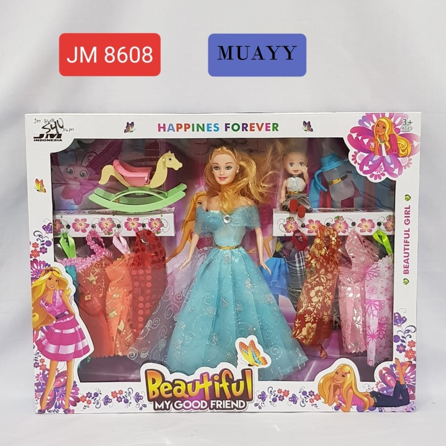 MAINAN ANAK PEREMPUAN MAINAN BONEKA AKSESORIS BAJU DAN KUDA KUDA