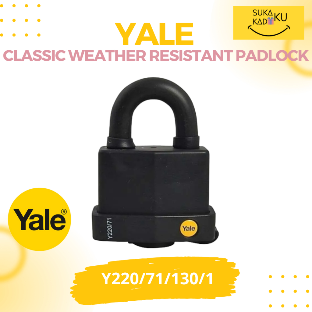 YALE Gembok Gerbang 70mm Weatherproof Y220B/71/130/1 | Padlock Outdoor 70 mm Kunci Pagar Gerbang Ant