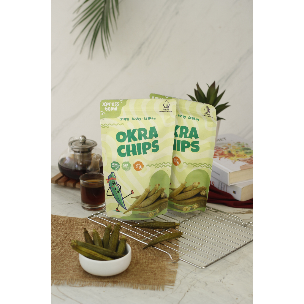 Olivoliv Snack Keripik Sayur Okra Kemasan Pouch 50 Gram