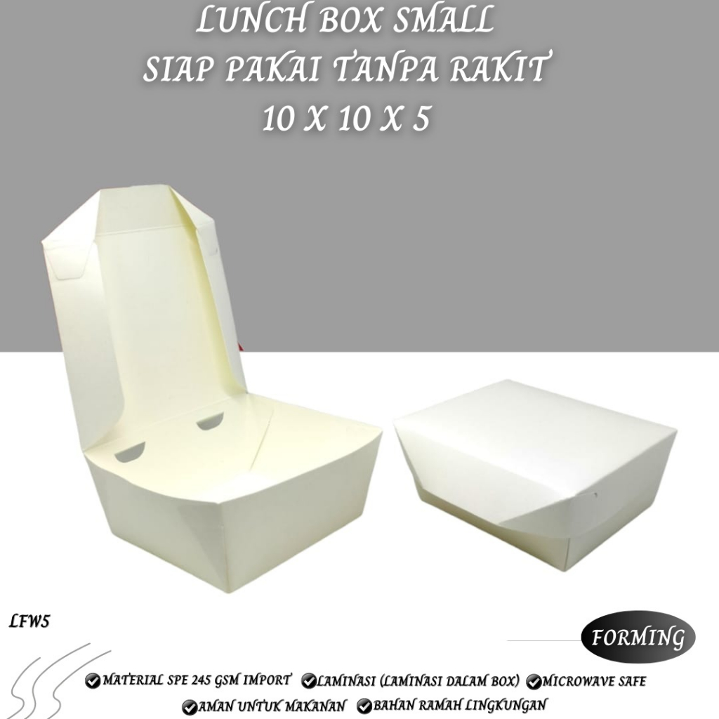 Paper Lunch Box Small SPE 245 Gsm (LFW5-10X10X5 Cm)