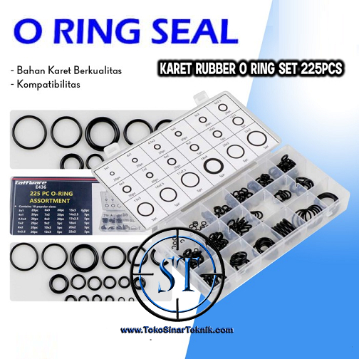 225PCS O Ring Seal Karet ORing Rubber O-Ring Sil Tightening Part Klep Pipe RIng Set Klep Bulat Anti Bocor