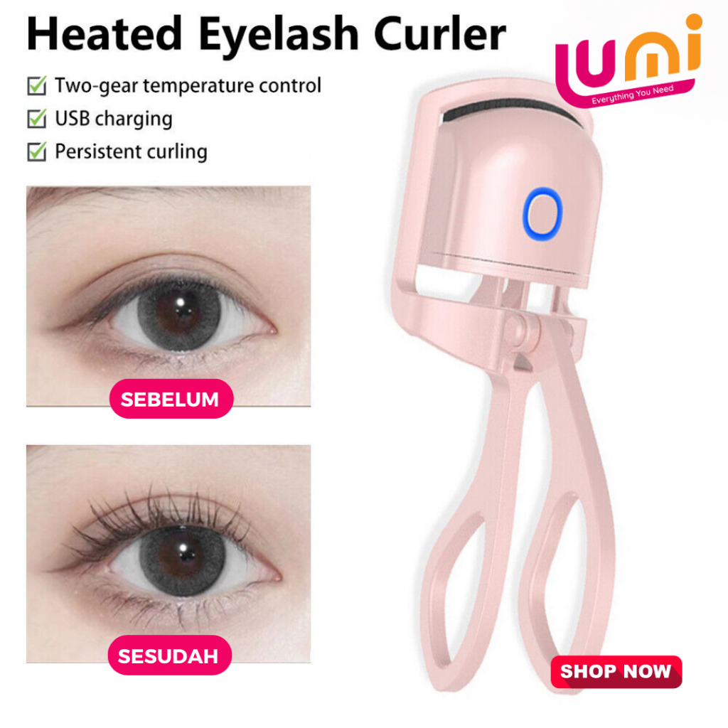 Electric Eyelash Curler Big Eye Curling Long-lasting Hold Penjepit Bulu Mata Elektrik