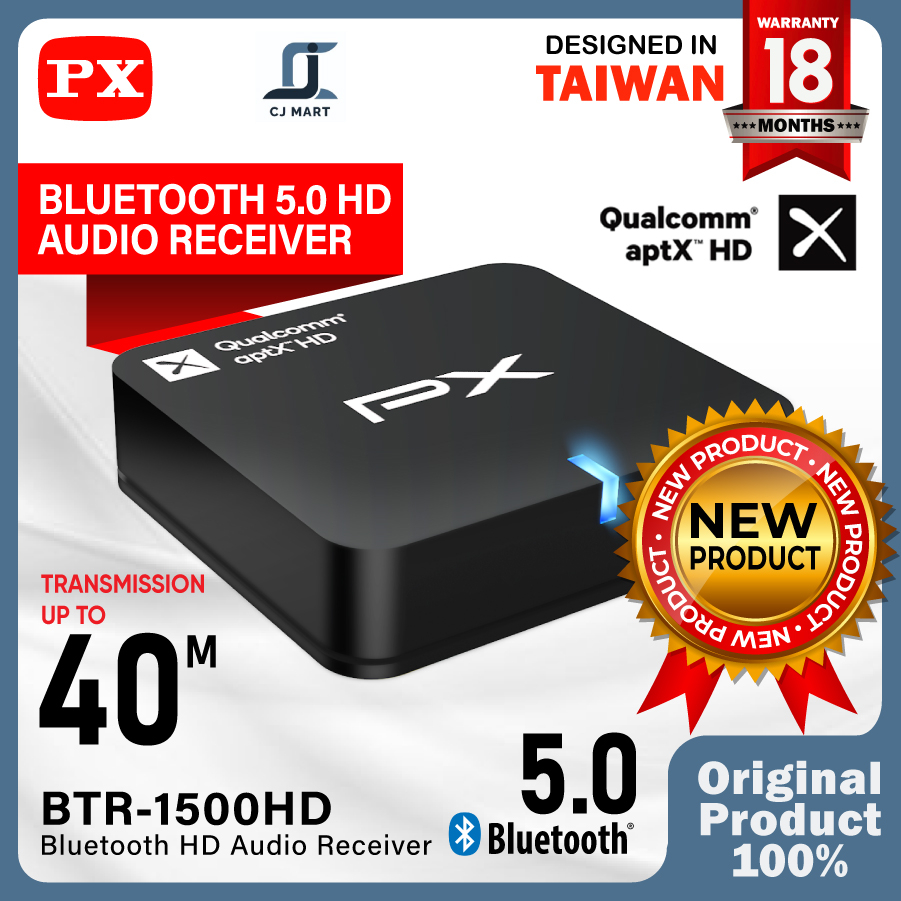 Bluetooth Audio Receiver 5.0 aptX HD Aux 3.5mm Optic PX BTR-1500HD