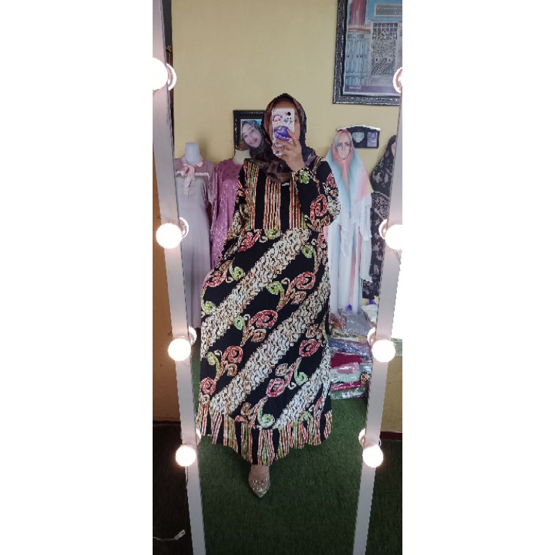 GAMIS DP/GAMIS BATIK CAP/DASTER LENGAN PANJANG BATIK CAP MOTIF KEKINIAN