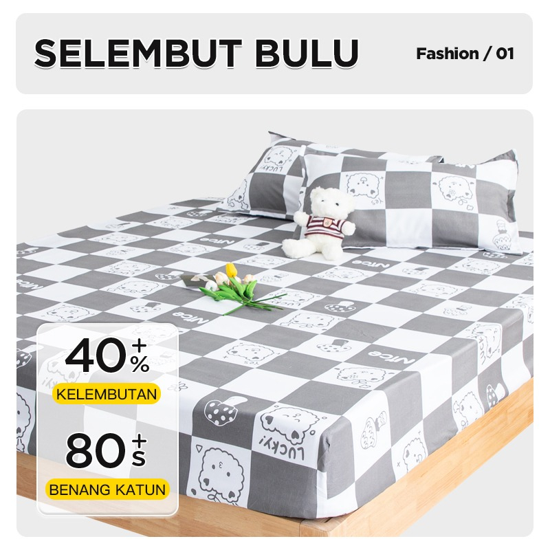 PROMO SPREI SET AESTHETIC ALA KOREA Motif Cantik Ukuran 180CM X 200CM Sprei free sarung bantal anti luntur