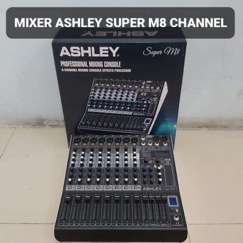 ASHLEY Mixer Super M8 Bluetooth 8 Channel Digital Reverb Mikser Audio