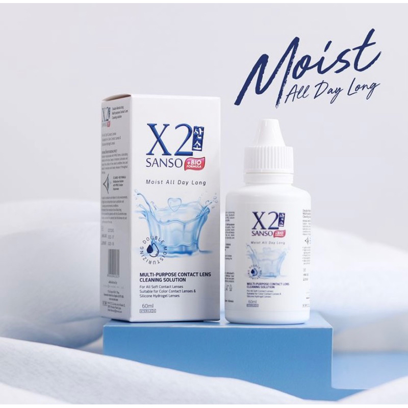 Cairan Softlens X2 SANSO + BIO FORMULA SOLUTION 60ml | Cairan pembersih &amp; rendam softlens ukuran 60ml