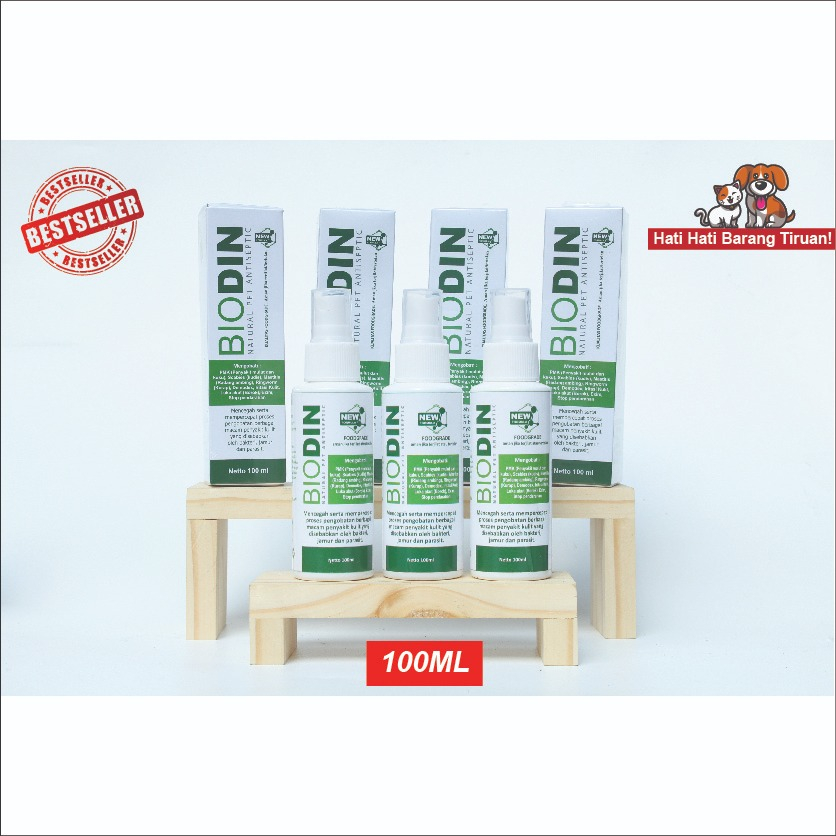 Obat Scabies/Jamur Kucing Kelinci Anjing Biodin Antiseptik Herbal Paling Ampuh 100ML