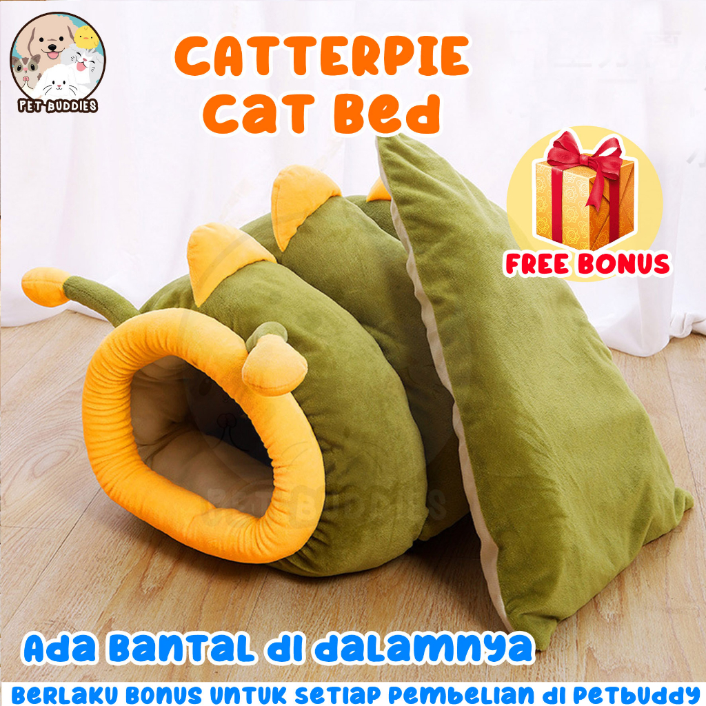 [FREE BONUS]Catterpie Rumah Tempat Tidur Kucing/Anjing Lucu Motif Ulat