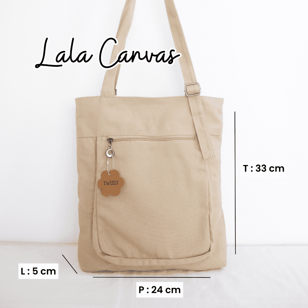 Lala Canvas Totebag - Tweelyforbag - Tas Totebag Wanita - Tas Wanita