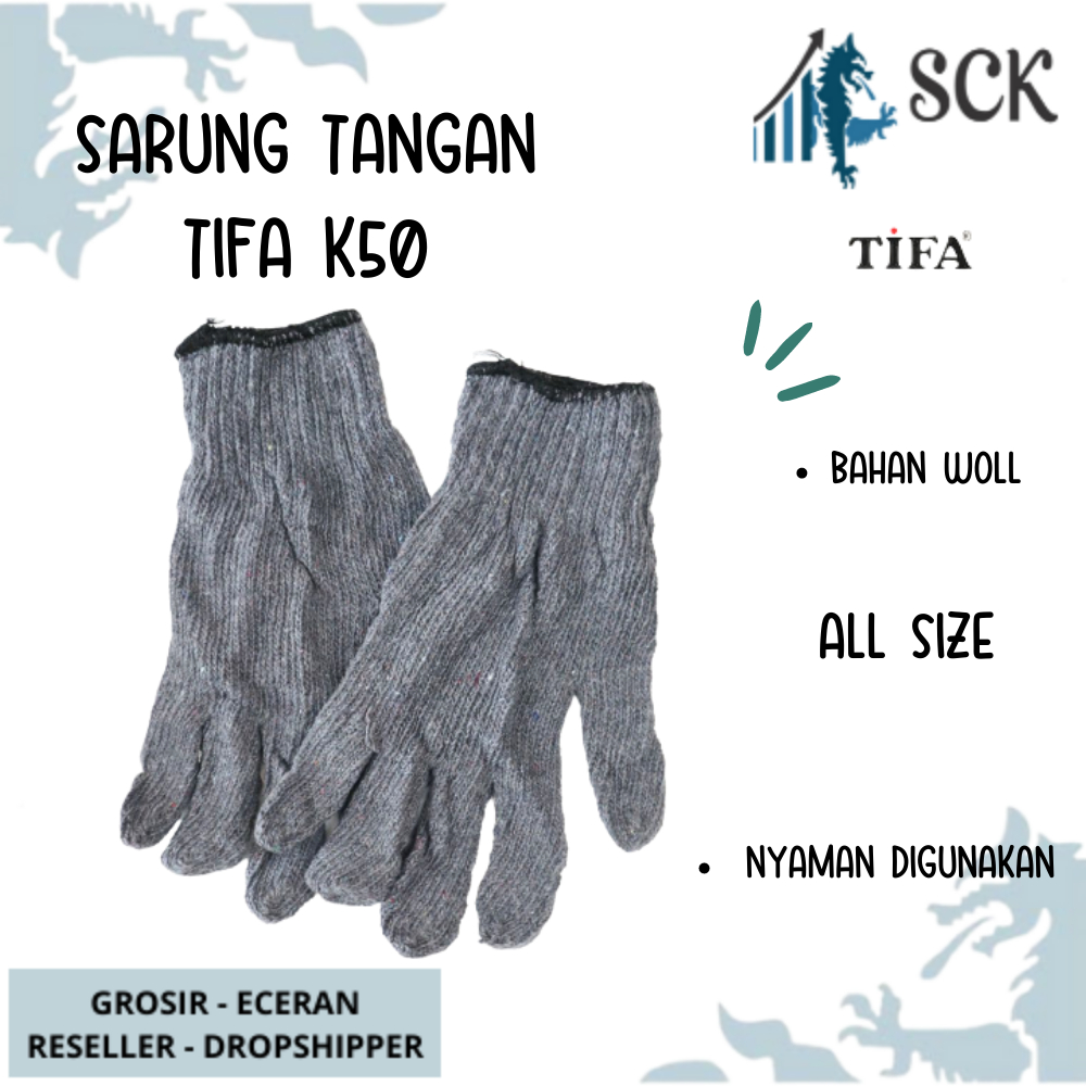 Sarung Tangan TIFA K50 K60 / Kaus Tangan TIFA POLOS K 50 - K 60 Dewasa Wanita / Perlengkapan Otomotif - sckmenwear GROSIR