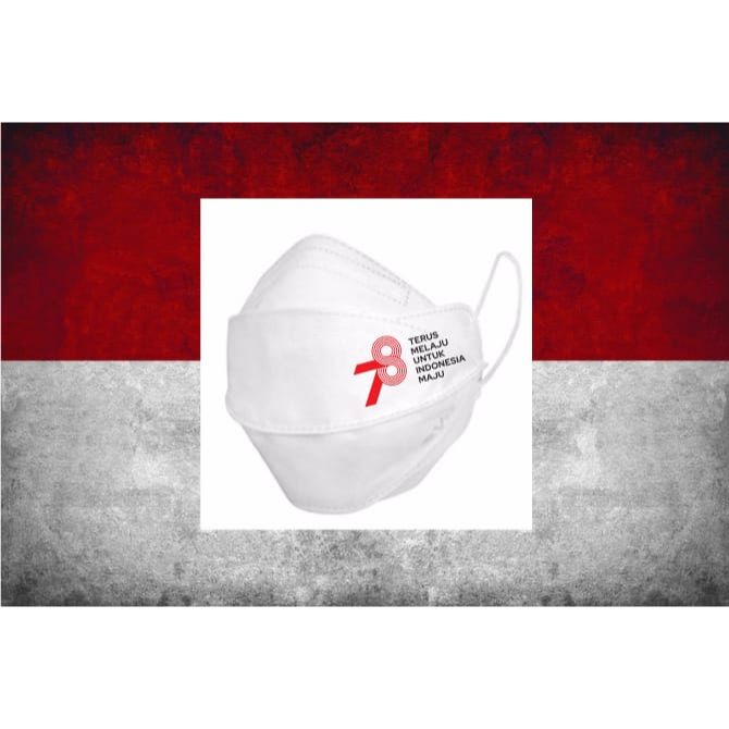 Masker Dirgahayu RI - Masker HUT RI 78 - Masker EVO KF94 Masker Merah Putih Hitam 78