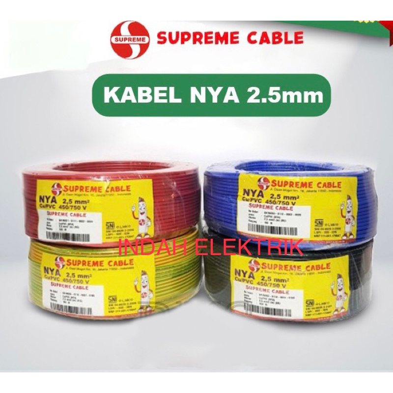 Kabel listrik tunggal NYA Supreme 1x2,5mm