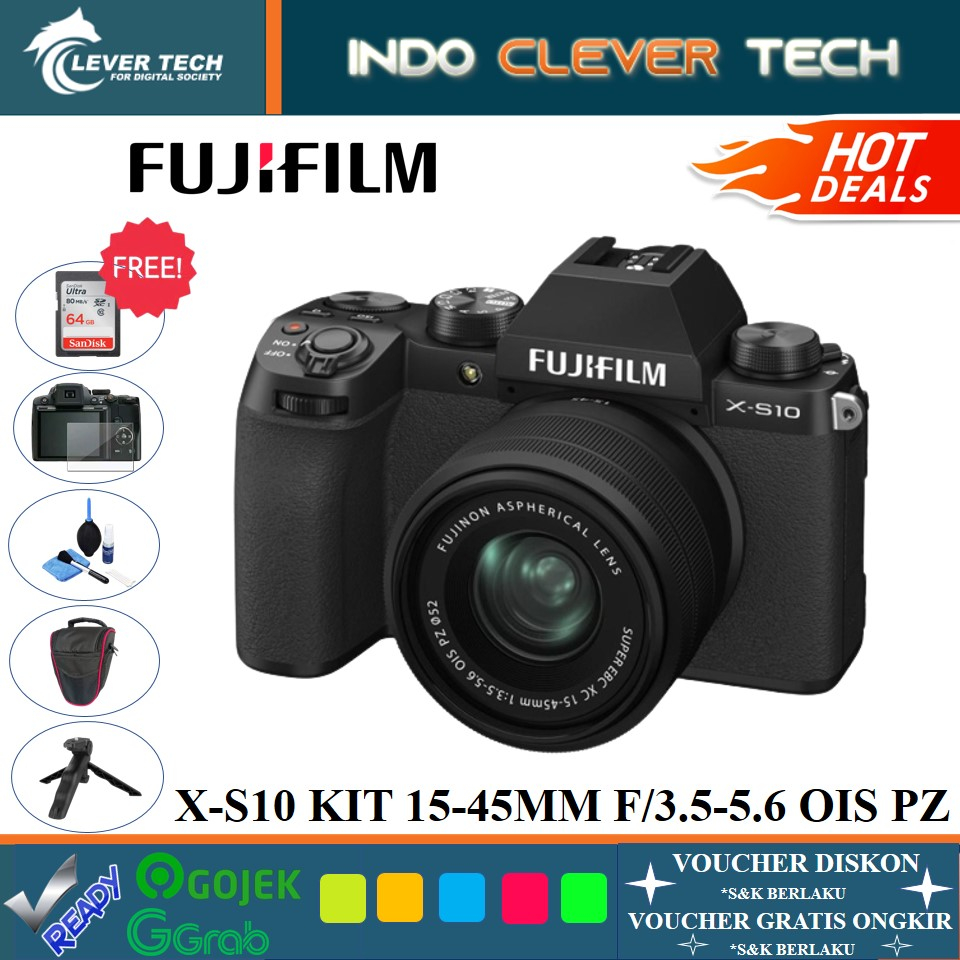 Fujifilm XS10 / XS 10 / X-S10 Kit XC 15-45mm F/3.5-5.6 OIS PZ - Garansi Resmi