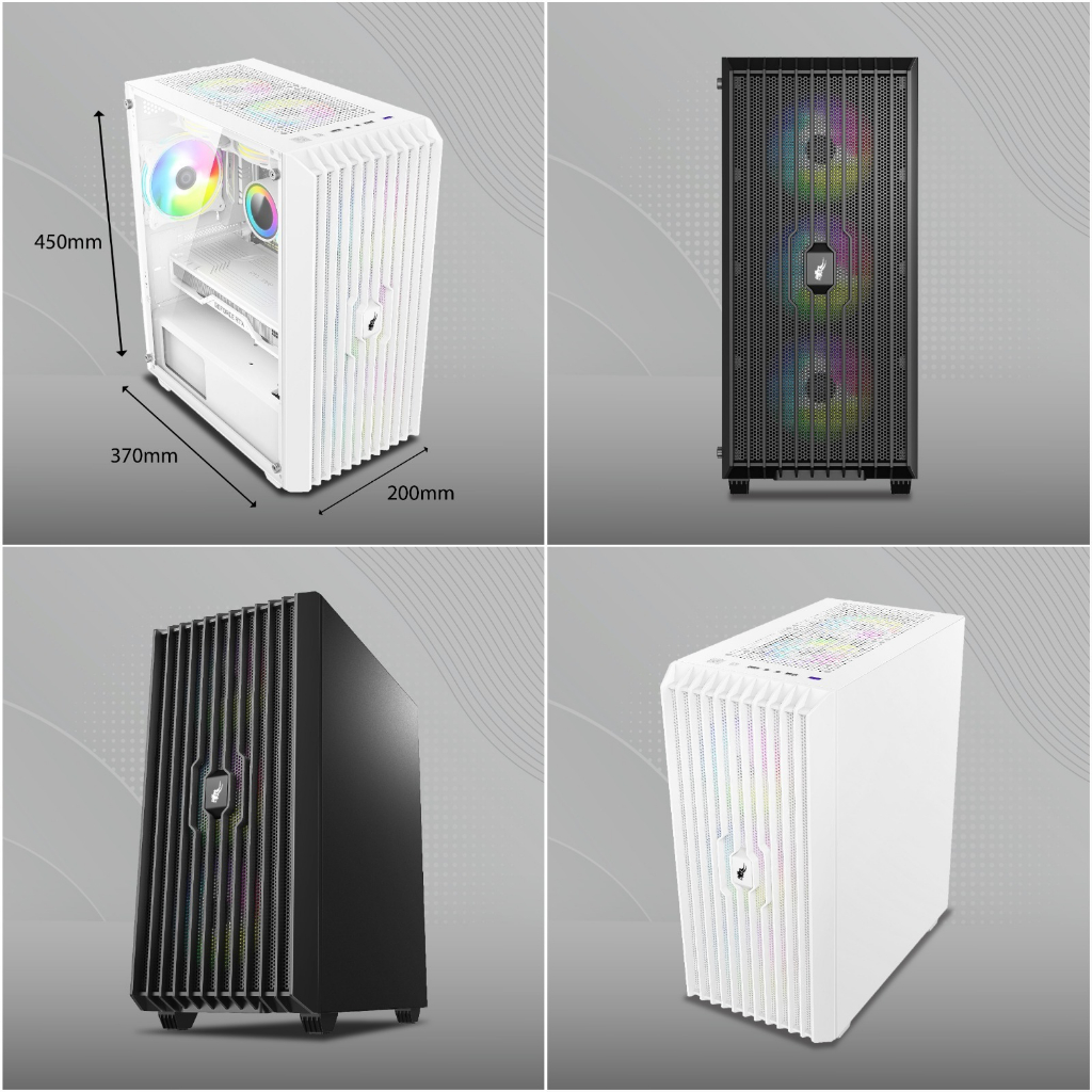 CASING INFINITY POSEIDON V3 WHITE + 3 FAN | mATX Gaming Case