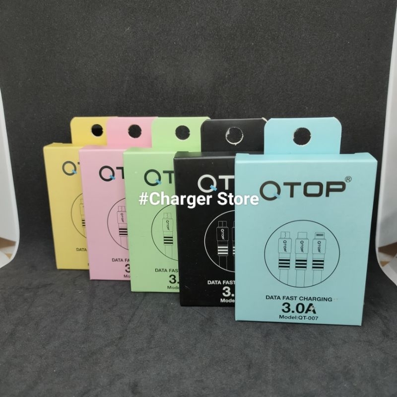 Kabel Data Qtop 3.0A Type C FAST CHARGING ORIGINAL Metalic Finishing