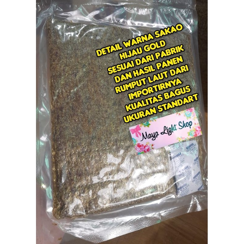 Paket sushi nori 10 lembar + bambu sushi 1 nori rumput laut bento seaweed bamboo sushimat tikar penggulung halal murah kimbap seaweed nori rumput laut java sakao nori termurah