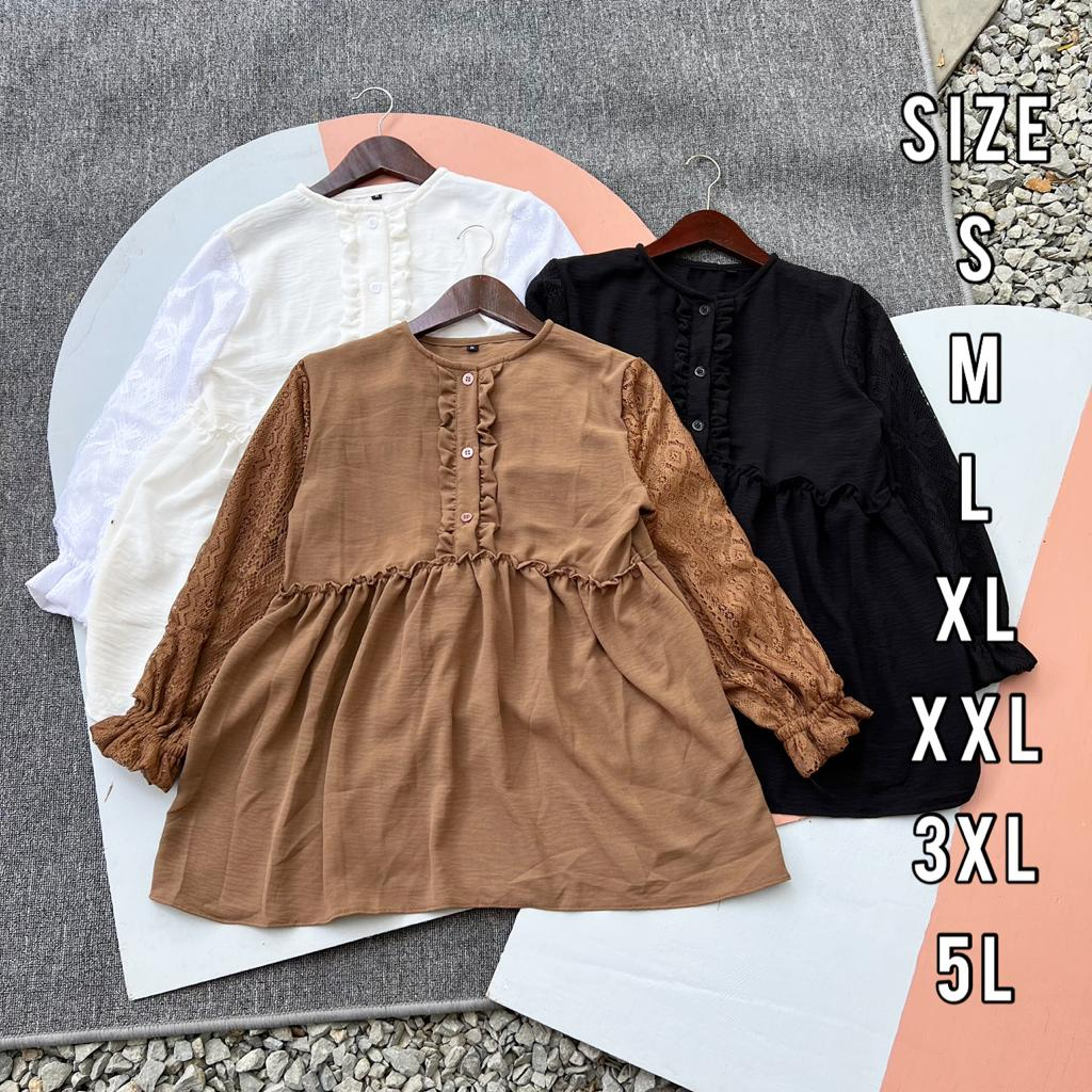 Amori Blouse - Ukuran S M L XL XXL 3XL 5L - Blouse Big Size - Blouse Jumbo - Atasan Wanita Jumbo