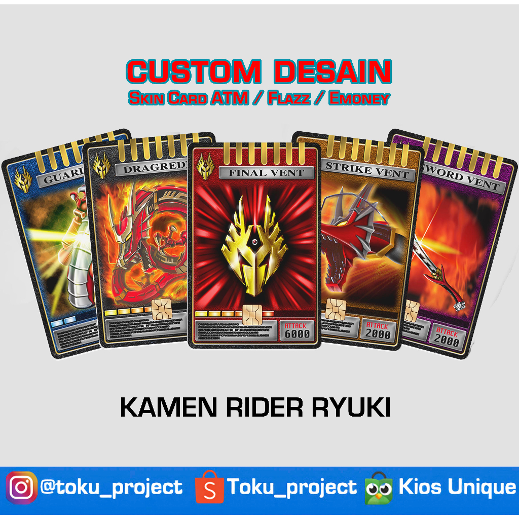 Custom Skin Card ATM Kamen Rider Ryuki Series Set