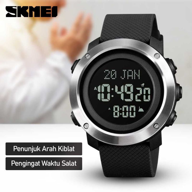 Jam Tangan Pria Plus Penunjuk Arah Kiblat / Jam Tangan Digital Pria Penunjuk Arah Kiblat - 1728