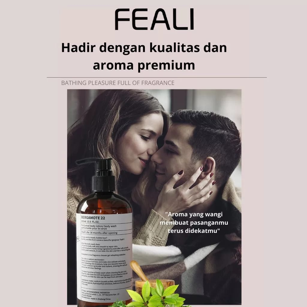 FEALI PARFUME SABUN BODY WASH SABUN MANDI CAIR SHOWER GEL BRIGHTENING MOISTURIZER ANTI ACNE SOLUTION 400ML