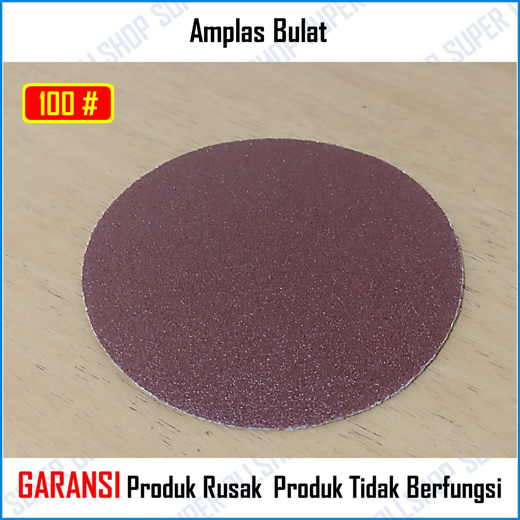 Amplas Bulat Velcro 4&quot; Inch / Amplas Tempel Gerinda 4&quot; Grit 60# 80# 100# Isi 20 Pcs