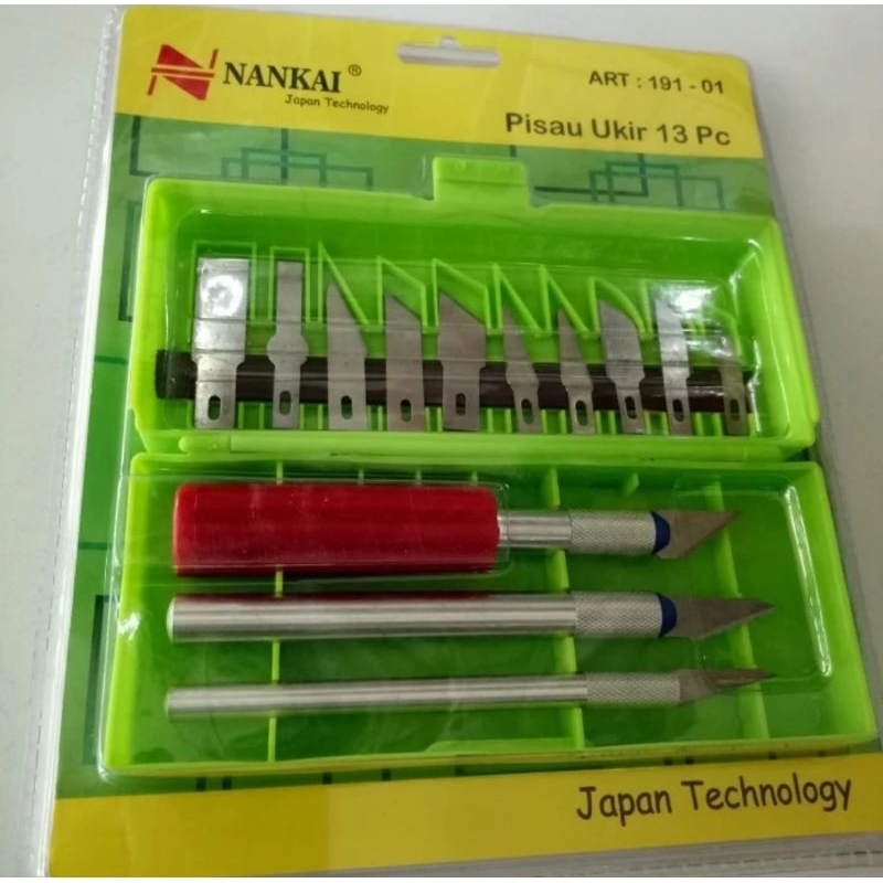 

Pisau Ukir Pahat Kayu Hobby Knife Set 13 pcs Nankai