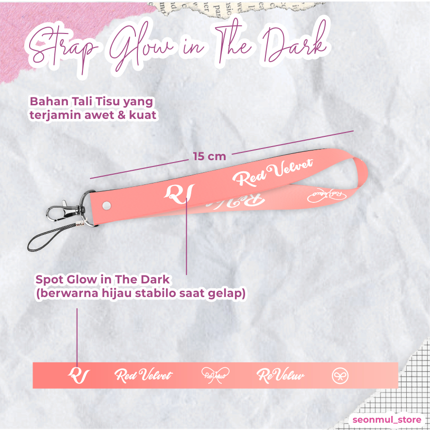 Strap Gantungan LS RED VELVET RV REVELUV Glow in The Dark GID / LIGHT STICK / LIGHTSTICK