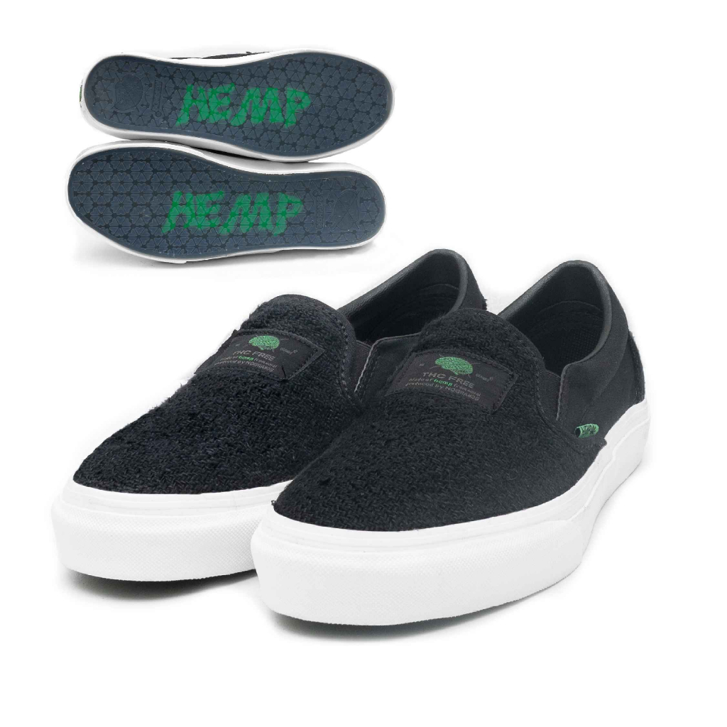 Nobrands Footwear Sepatu Slip On HEMP Black & White 36-46 Sepatu Sneaker Casual Sport