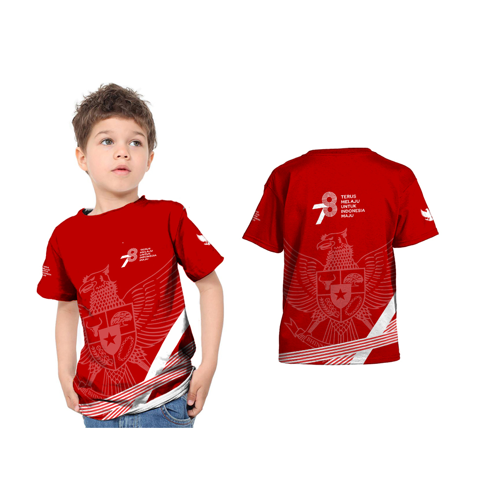 [Riashop] Kaos HUT KEMERDEKAAN RI KE 78 Anak | Kaos Jersey Anak HUT KE 78